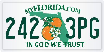 FL license plate 2423PG