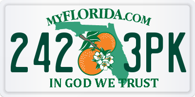 FL license plate 2423PK
