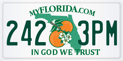 FL license plate 2423PM