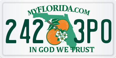 FL license plate 2423PO
