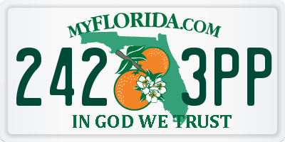 FL license plate 2423PP