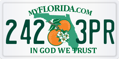 FL license plate 2423PR