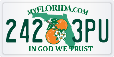 FL license plate 2423PU