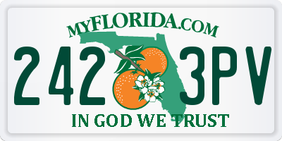 FL license plate 2423PV