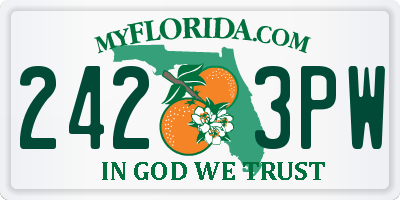 FL license plate 2423PW