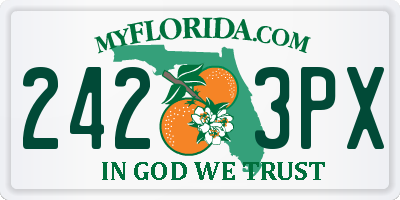 FL license plate 2423PX