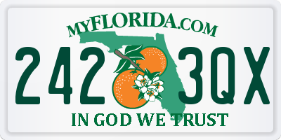 FL license plate 2423QX