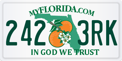 FL license plate 2423RK