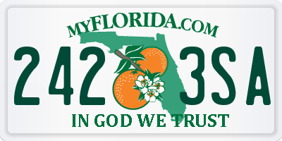 FL license plate 2423SA