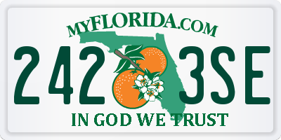 FL license plate 2423SE