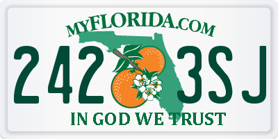 FL license plate 2423SJ