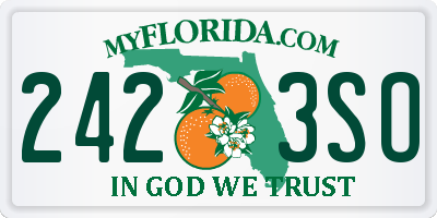 FL license plate 2423SO