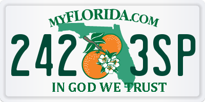 FL license plate 2423SP