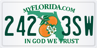 FL license plate 2423SW