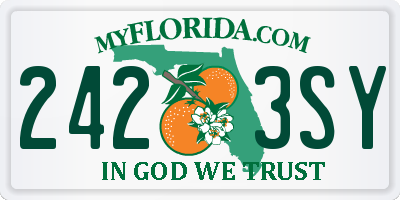FL license plate 2423SY