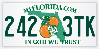 FL license plate 2423TK