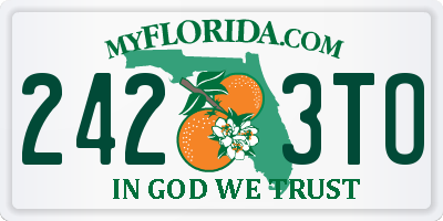 FL license plate 2423TO