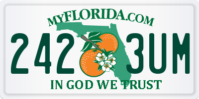 FL license plate 2423UM