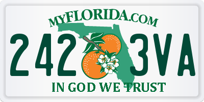 FL license plate 2423VA