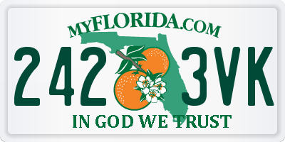 FL license plate 2423VK