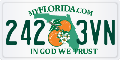 FL license plate 2423VN