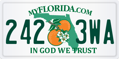 FL license plate 2423WA