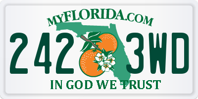FL license plate 2423WD