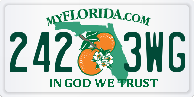 FL license plate 2423WG