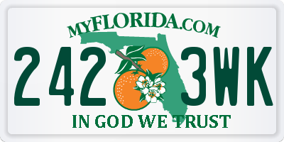 FL license plate 2423WK