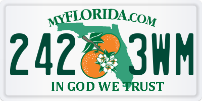 FL license plate 2423WM