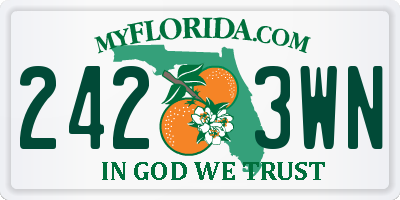 FL license plate 2423WN