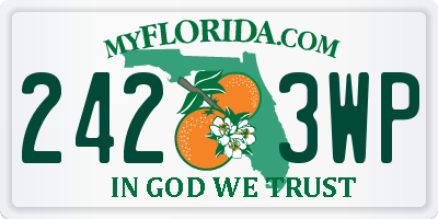 FL license plate 2423WP