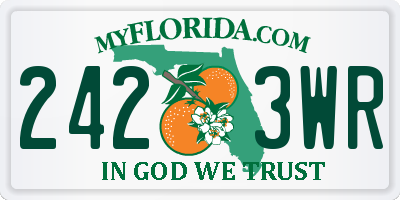 FL license plate 2423WR
