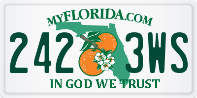 FL license plate 2423WS