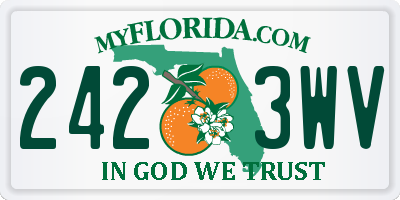 FL license plate 2423WV