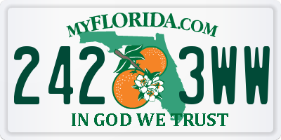 FL license plate 2423WW