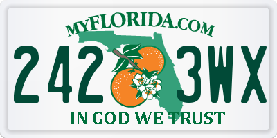 FL license plate 2423WX