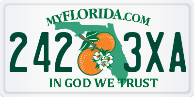 FL license plate 2423XA