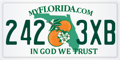 FL license plate 2423XB