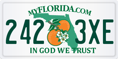 FL license plate 2423XE