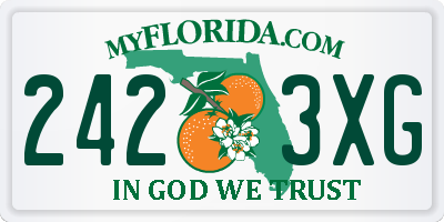 FL license plate 2423XG