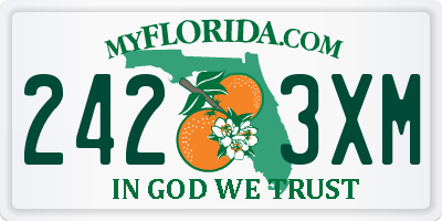 FL license plate 2423XM