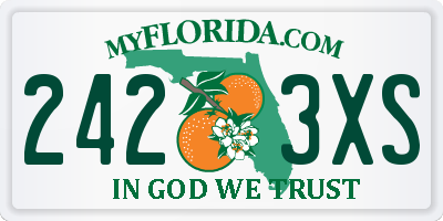 FL license plate 2423XS