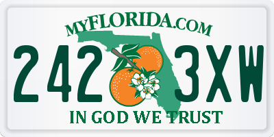 FL license plate 2423XW