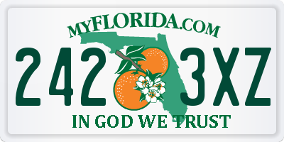 FL license plate 2423XZ