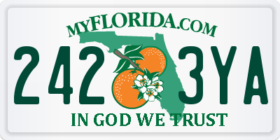 FL license plate 2423YA