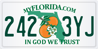 FL license plate 2423YJ