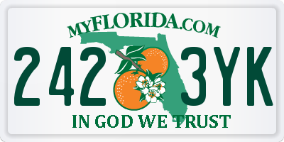 FL license plate 2423YK