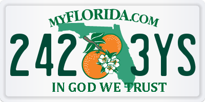 FL license plate 2423YS