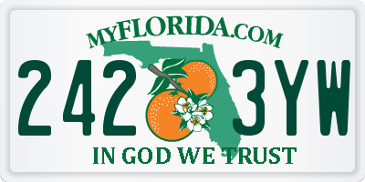 FL license plate 2423YW